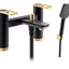 Abode Levarto Deck Mounted Bath Shower Mixer - Matt Black & Brass AB2800