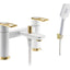 Abode Levarto Deck Mounted Bath Shower Mixer - Matt White & Brass AB2801