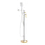 Abode Levarto Floor Standing Bath Shower Mixer - Matt White & Brass  AB2806