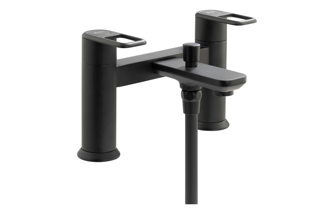 Abode Levarto Deck Mounted Bath Shower Mixer - Matt Black AB2864