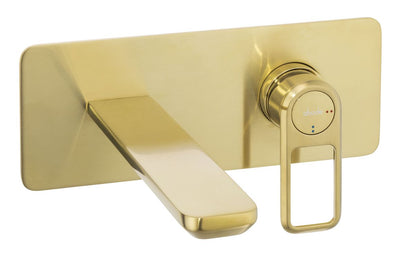 Abode Levarto Wall Mounted Basin/Bath Mixer - Brushed Brass AB2872