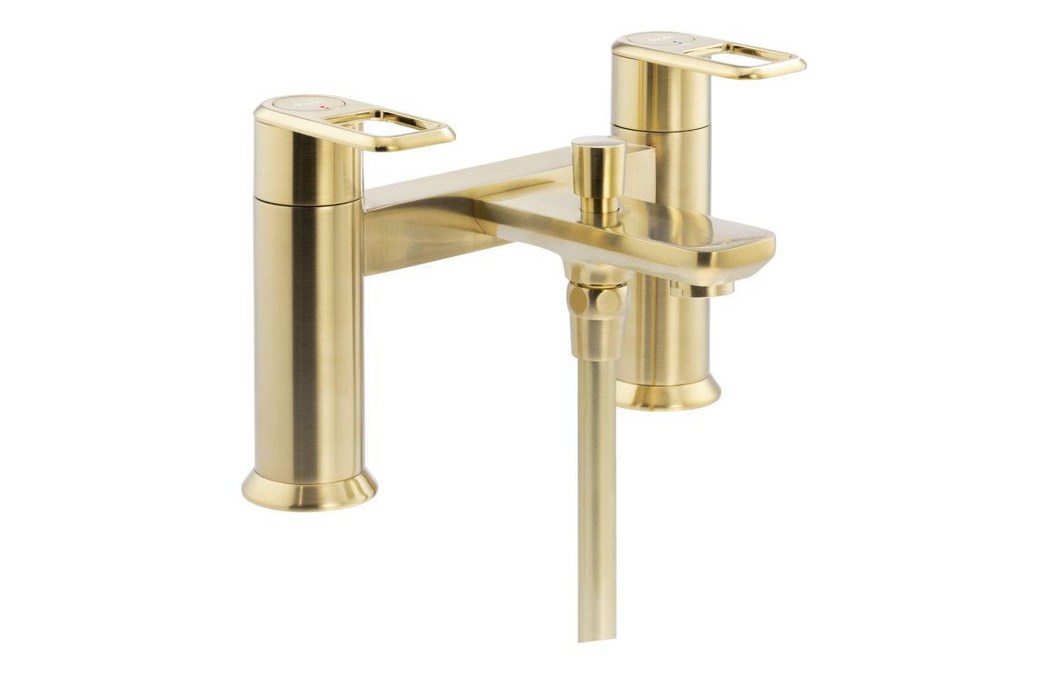 Abode Levarto Deck Mounted Bath Shower Mixer - Brushed Brass AB2874