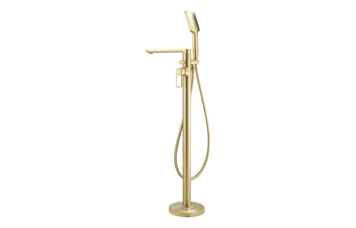 Abode Levarto Floor Standing Bath Shower Mixer - Brushed Brass AB2875