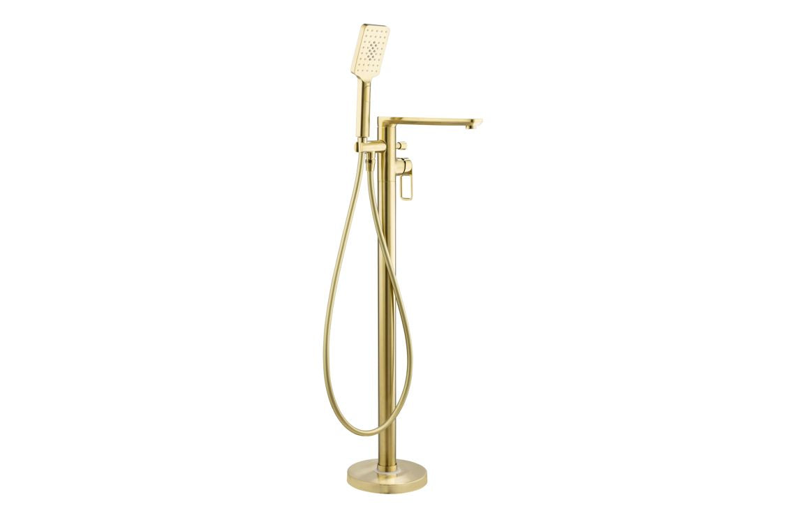 Abode Levarto Floor Standing Bath Shower Mixer - Brushed Brass AB2875
