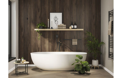 Abode Levarto Floor Standing Bath Shower Mixer - Matt Black & Brass AB2805