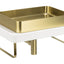 Abode Tableau/Iox Shelf & Tablet Basin Set - Chalk White Brushed Brass Bowl