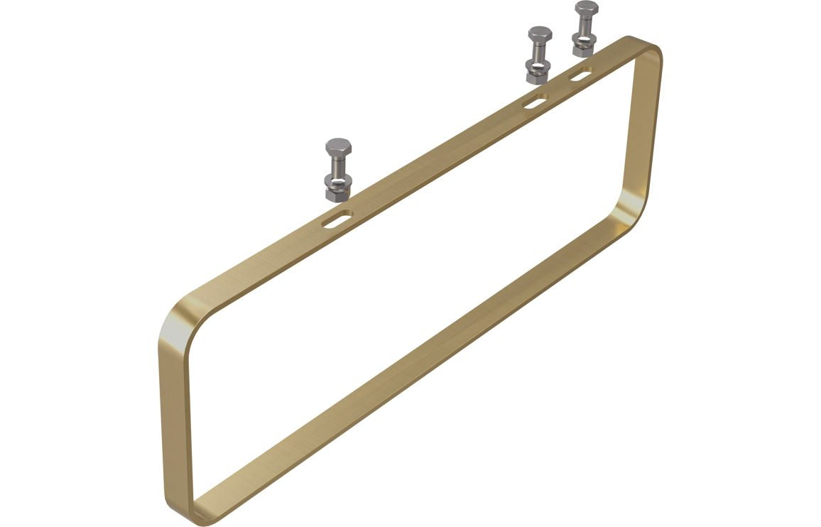Abode Tableau/Iox Shelf & Tablet Basin Set - Chalk White Brushed Brass Bowl