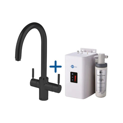 InSinkErator 3N1 J Shape Tap, Neo Tank & Filter Pack - Velvet Black