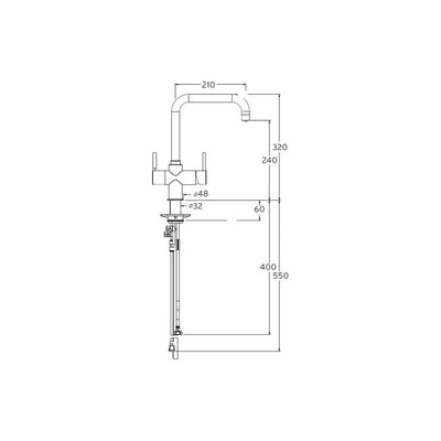 InSinkErator 4N1 U Shape Tap Only - Velvet Black