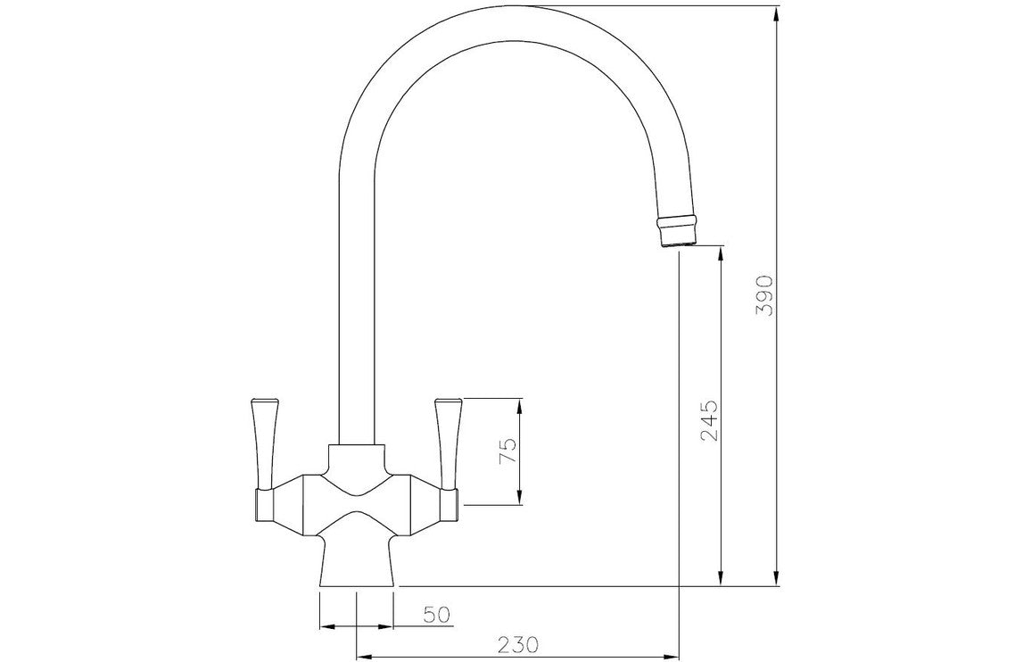 Abode Gosford Monobloc Mixer Tap - Chrome  AT1019