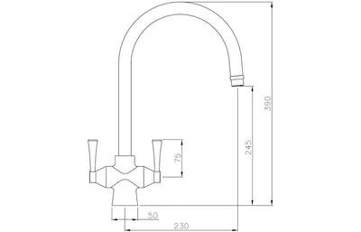 Abode Gosford Monobloc Mixer Tap - Chrome  AT1019