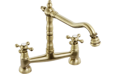 Abode Melford Bridge Mixer Tap - Antique Brass AT1047