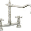 Abode Melford Bridge Mixer Tap - Brushed Nickel AT1048