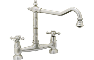Abode Melford Bridge Mixer Tap - Brushed Nickel AT1048