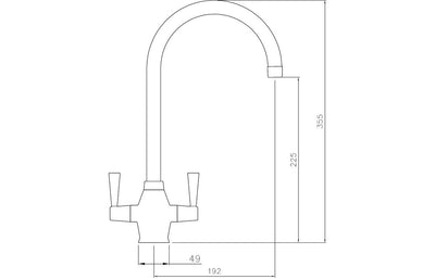 Abode Astral Monobloc Mixer Tap - Brushed Nickel AT1157