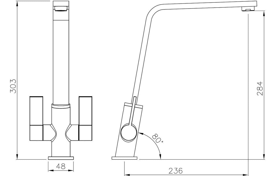 Abode Linear Flair Monobloc Mixer Tap - Chrome AT1220
