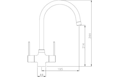 Abode Nexa Monobloc Mixer Tap - Brushed Nickel AT1223