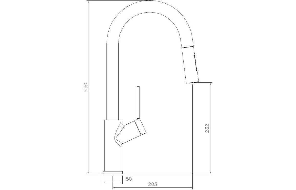 Abode Virtue Nero Mixer Tap w/Pull Out - Chrome AT1244