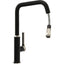 Abode Hex Single Lever Pull Out Kitchen Sink Mixer Tap - Brushed Nickel/Black