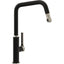 Abode Hex Single Lever Pull Out Kitchen Sink Mixer Tap - Brushed Nickel/Black
