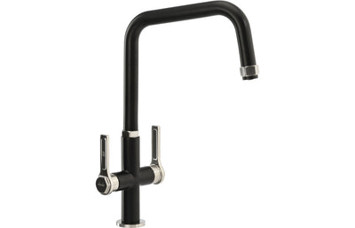 Abode Hex Monobloc Mixer Tap - Brushed Nickel/Black AT2092