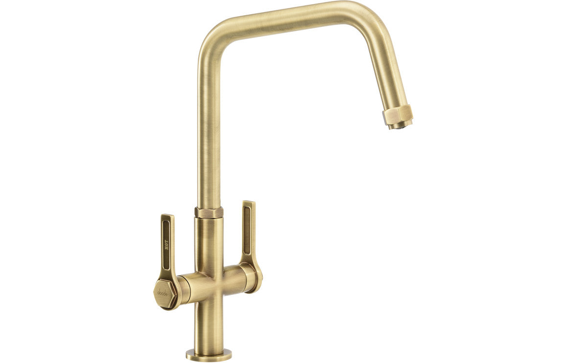 Abode Hex Monobloc Mixer Tap - Antique Brass AT2093