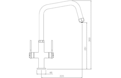 Abode Hex Monobloc Mixer Tap - Antique Brass AT2093