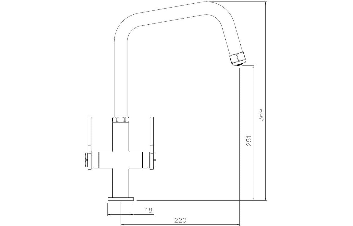 Abode Hex Monobloc Mixer Tap - Brushed Nickel AT2091