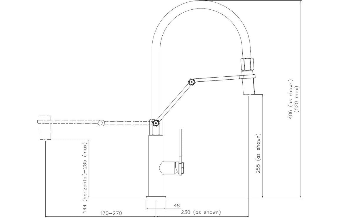 Abode Hex Professional Mixer Tap - Brushed Nickel  AT2094