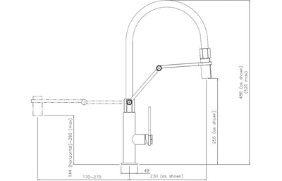 Abode Hex Professional Mixer Tap - Brushed Nickel  AT2094