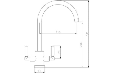 Abode Atlas Monobloc Aquifier Mixer Tap - Brushed Nickel AT2004