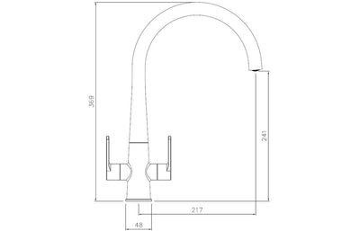 Abode Coniq R Monobloc Mixer Tap - Matt Black AT2125