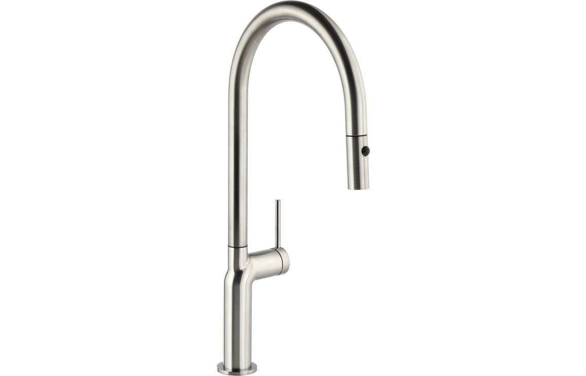 Abode Tubist Single Lever Mixer Tap w/Pull Out - Brushed Nickel  AT2130