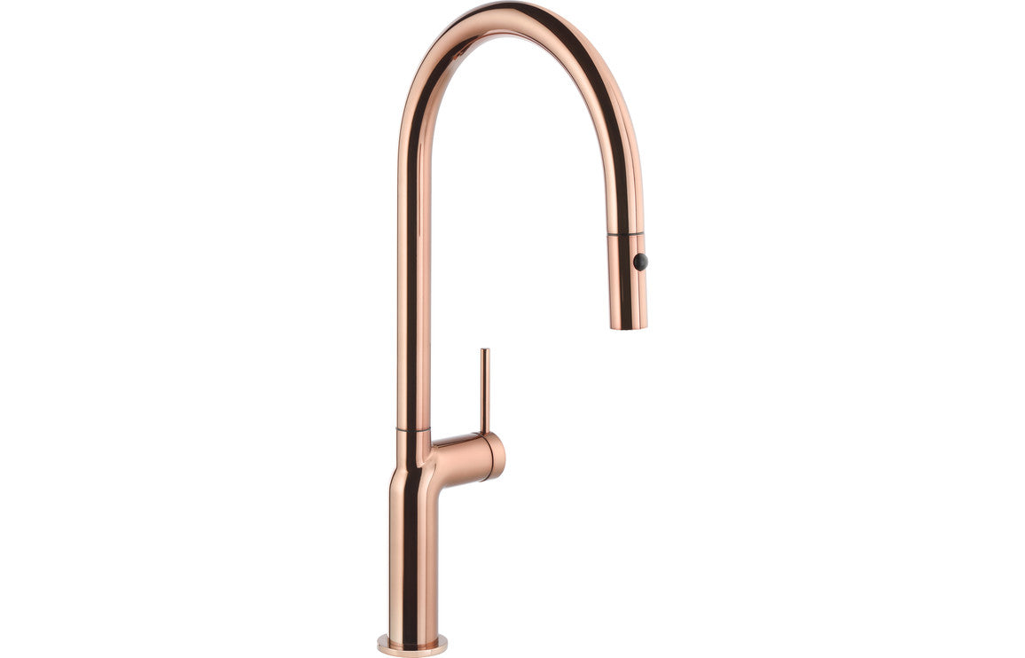 Abode Tubist Single Lever Mixer Tap w/Pull Out - Polished Copper  AT2132