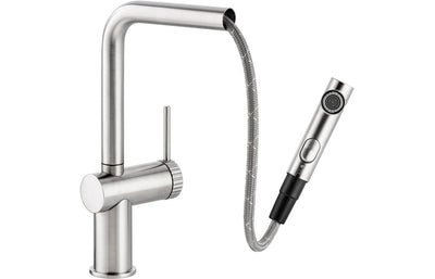 Abode Fraction Pull-Out Mixer Tap - Brushed Nickel AT2157