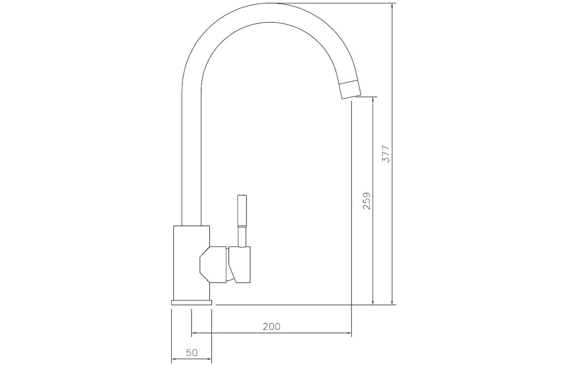 Abode Sway Single Lever Mixer Tap - St/Steel AT2178