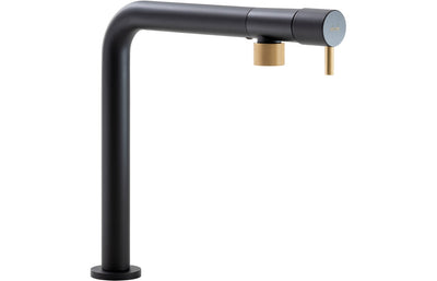 Abode Agilis Single Lever Mixer Tap - Black & Brass AT2187