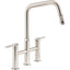 Abode Hex Bridge Dual Lever Mixer Tap w/Pull Out - Brushed Nickel AT2198