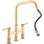 Abode Hex Bridge Dual Lever Mixer Tap w/Pull Out - Antique Brass AT2199