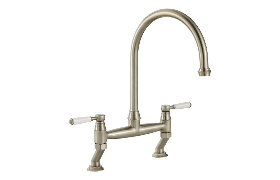 Abode Oxbury Bridge Mixer Tap - Brushed Nickel AT2224