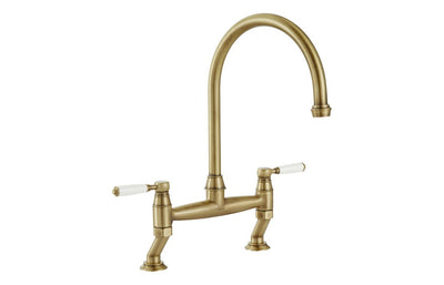 Abode Oxbury Bridge Mixer Tap - Antique Brass AT2225