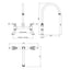 Abode Oxbury Bridge Mixer Tap - Brushed Nickel AT2224