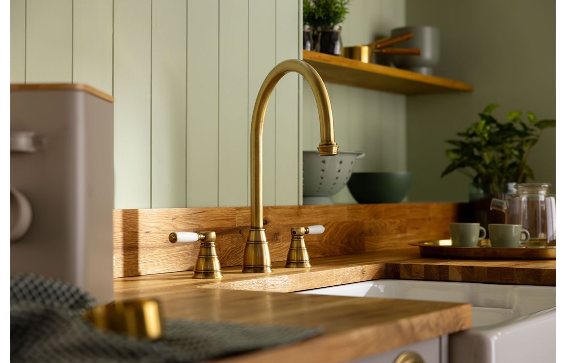 Abode Oxbury 3 Part Mixer Tap - Antique Brass AT2228