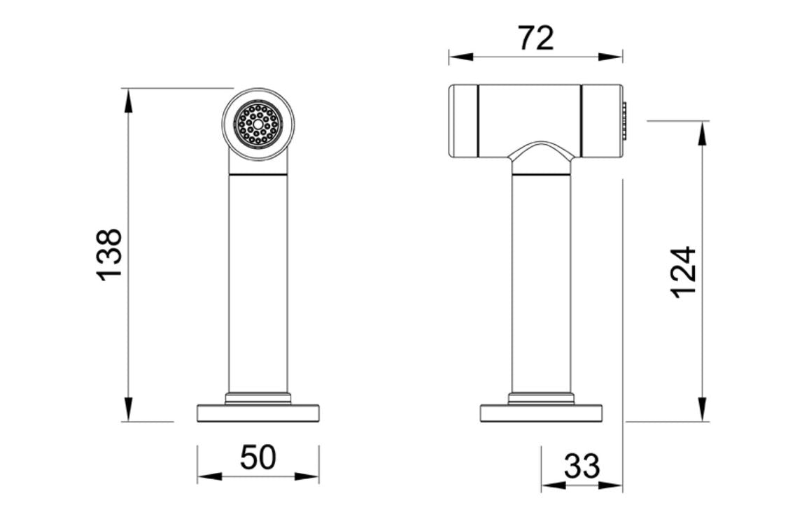 Abode Click Handspray - Brushed Brass AT2243