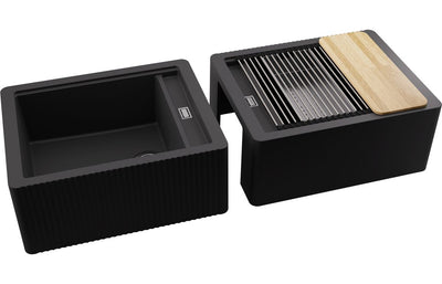 Abode Optima 1.25B Granite Belfast Sink - Black Metallic  AW3201