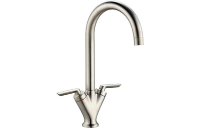 Prima V Shape Dual Lever Mixer Tap - Brushed Steel BPR1058