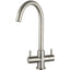 Prima Staten Swan Neck Dual Lever Mixer Tap - Brushed Steel BPR2206