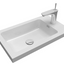 Oscar 545mm Wall Hung Cloakroom Vanity Unit with Ceramic Basin in Leached Oak
