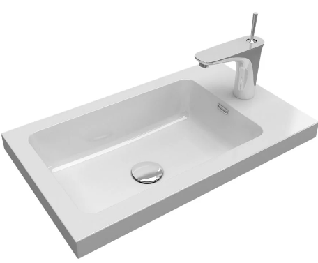 Oscar 545mm Wall Hung Cloakroom Vanity Unit with Ceramic Basin in Leached Oak