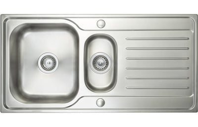 Prima Deep 1.5B & Drainer Inset Sink - Polished Steel CPR032